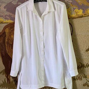J.Jill White Shirt Collection Tunic Sz S Button Up Long Sleeve